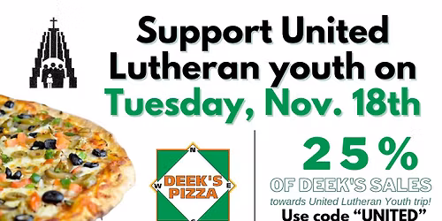Deek's Pizza Fundraiser for Youth Trip