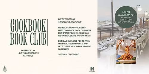 CookBook Book Club at HanaHaus w\/ Lido Village Books