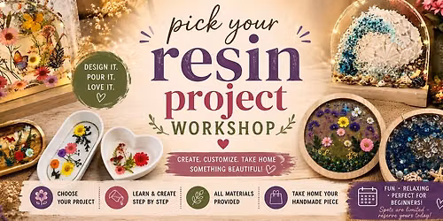 Leavenworth Saturday August 8th @ 10:30am Pick Your Resin Project DIY Workshop