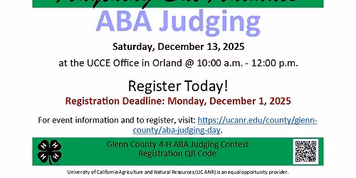 Glenn County 4-H ABA Judging Event