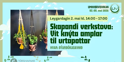 Skapandi verkstova: Vit kn\u00fdta amplar til urtapottar