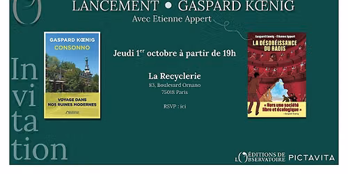 Invitation - Lancement et signature de Gaspard Koenig