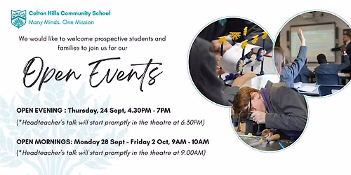 Colton Hills Community School 2026 Open Events