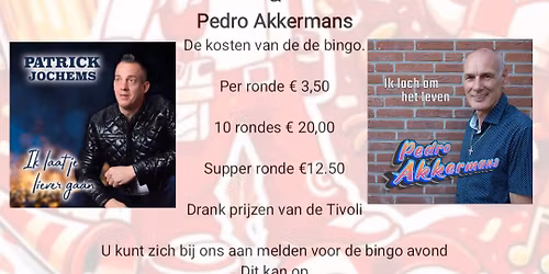 bingo avond van de snelle bouwers + zanger