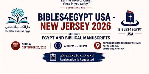 BIBLES4EGYPT USA \u2013 NEW JERSEY 2026