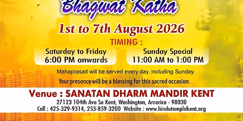 Shrimad Bhaguat Katha 1st to 7th August 2026