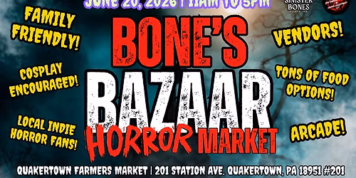Bone's Bazaar Horror Market | June 20, 2026