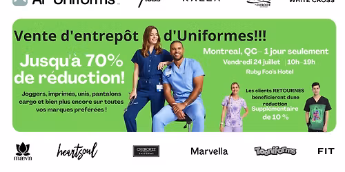 Vente d'entrep\u00f4t d'Uniformes Jusqu'\u00e0 70% de r\u00e9duction! (Montreal, QC)