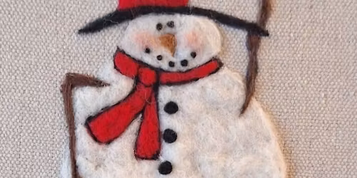 Candy Cane Snowman Felt Art by Jill