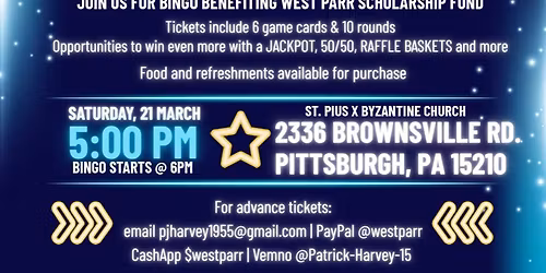 WEST PARR BINGO 2026