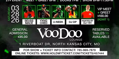 SILENT AVE & TWISTA LIVE @ THE VOODOO LOUNGE KCMO SATURDAY MARCH 28TH 2026