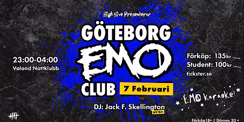 G\u00d6TEBORG EMO CLUB | 7 Februari | Valand Nattklubb