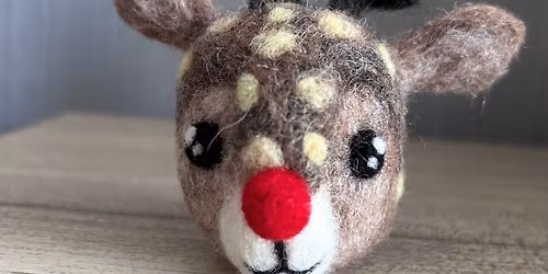 \ud83e\uddf6 Needle Felted Rudolph Bauble Workshop \u2013 Friday 15th November at Christchurch Emporium \ud83c\udf84