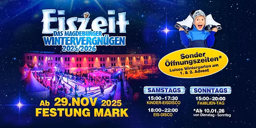 ⛸️ Eiszeit – Das Magdeburger Wintervergnügen ⭐ Sonderöffnungszeiten im Advent