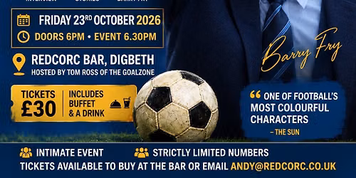 An intimate evening with Barry Fry, The Blues Legend