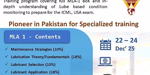 Machine Lubricant Analysis (MLA) - 1 Training