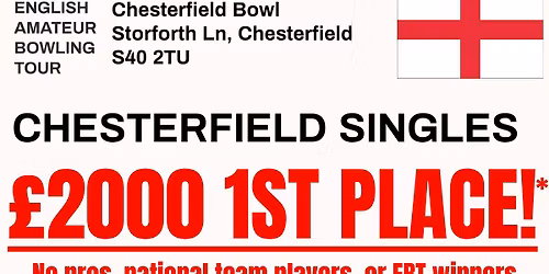\u00a32000 1ST PLACE! Chesterfield Singles English Amateur Bowling Tour
