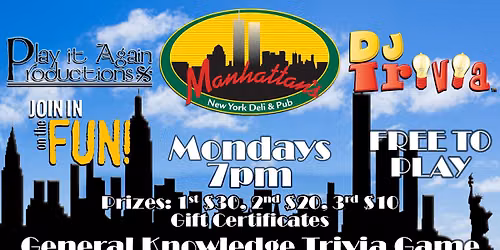 DJ Trivia at Manhattan's NY Deli & Pub - Newport News