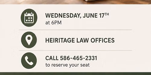 Heiritage Law & Resurrection Cemetery free seminar!