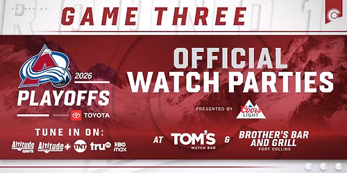 Official Colorado Avalanche Watch Party, Pres. by Coors Light \u2013 Brother\u2019s Bar and Grill Fort Collins