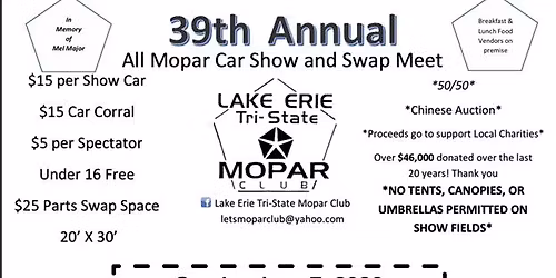 39th Annual All Mopar Car Show & Swap Meet