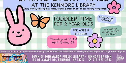 Registration Full: Toddler Time for 2 year olds