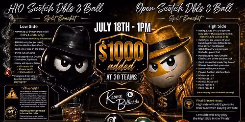 Scotch Dbls Split Bracket $1000 added at 30 Teams 