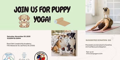 Puppy YOGA! 12:30pm&1:30pm