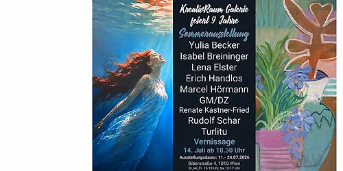 9 Jahre KreativRaum Galerie \u2013 Wir feiern Kunst, Sommer & Lebensfreude! 