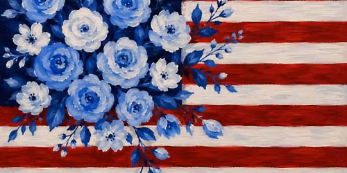 Red, White & Blooms \u2764\ufe0f Paint on Canvas or Tote Bag