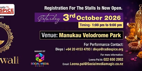 NZ Diwali 2026- Manukau Velodrome Park