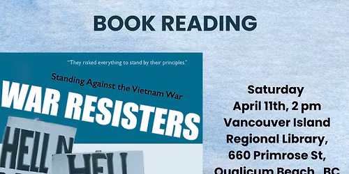 Local author Joline Martin reads from her book War Resisters, Standing Against the Vietnam War