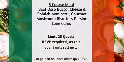 NONNA'S ITALIAN SUNDAY FAMILY DINNER Farm-to-Table Dining Experience