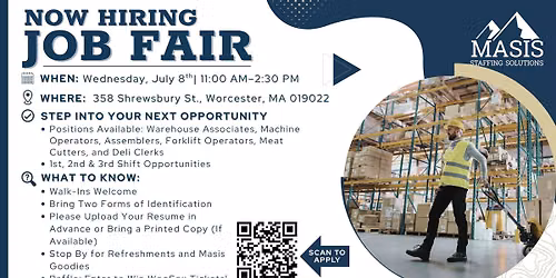 Job Fair - Worcester, MA - 11:00 - 2:30 PM