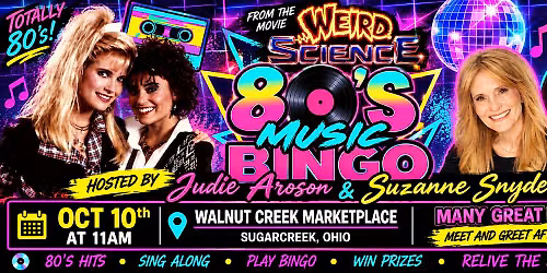 Music Bingo & Live Meet & Greet w\/ 80s icons Judie Aroson & Suzanne Snyder