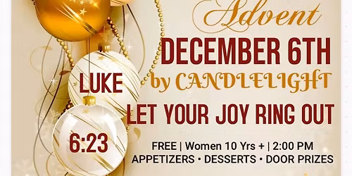 Free \u2022 Advent by Candlelight \u2022 December 6 at 2pm