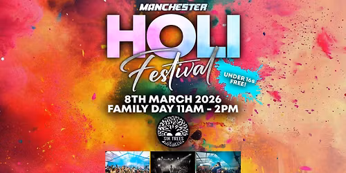 Manchester Holi Festival - FAMILY DAY | Sunday 8th March | Six Trees Kitchen & Bar
