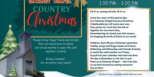 Hackney Chapel Country Christmas