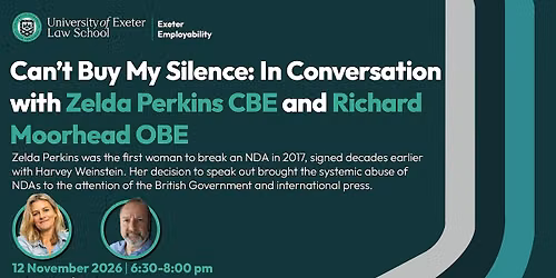 Can\u2019t Buy My Silence: In Conversation with Zelda Perkins CBE