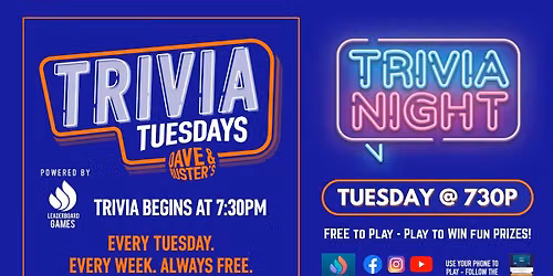 Trivia Night | Dave & Buster's - Freehold NJ - TUE 730p @LeaderboardGames
