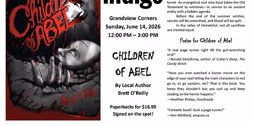 Children of Abel Book Signing - Grandview Corners Indigo