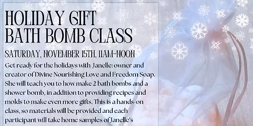  November Bath Bomb Class: Holiday Gift Giving