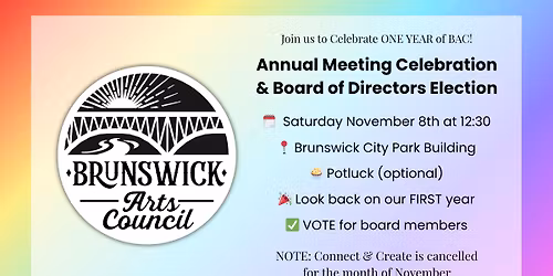 FIRST Annual BAC Meeting, Election & Potluck Celebration! \ud83e\udd73\ud83c\udfa8