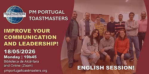 PM PORTUGAL TOASTMASTERS | June 15th | English Session!