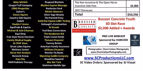 SC Productions RenoVo Barrel Race, Futurity, Derby, Select Stallions Stakes $50,250 Added