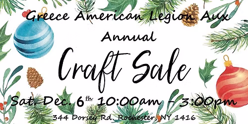 Greece American Legion Aux Craft Sale