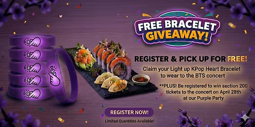 FREE Bracelet & Ticket Giveaway for BTS Tampa Concert