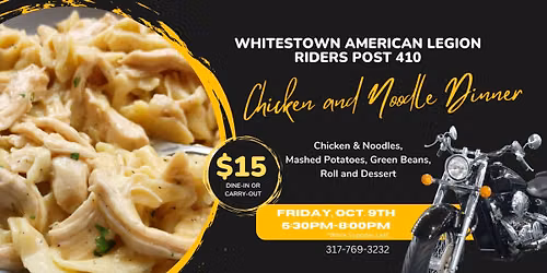 Whitestown American Legion Riders Post 410: Chicken and Noodle Dinner