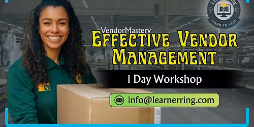 Effective Vendor Management 1-Day Workshop|Daly City, CA