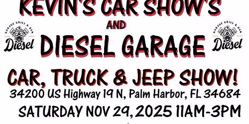 Kevin's Car Show's and Diesel Garage Car, Truck, and Jeep Show!